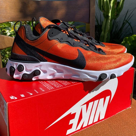 New Nike React Element 55 PRM SU19 Blk//BLK-Tr Yl - Picture 2 of 9